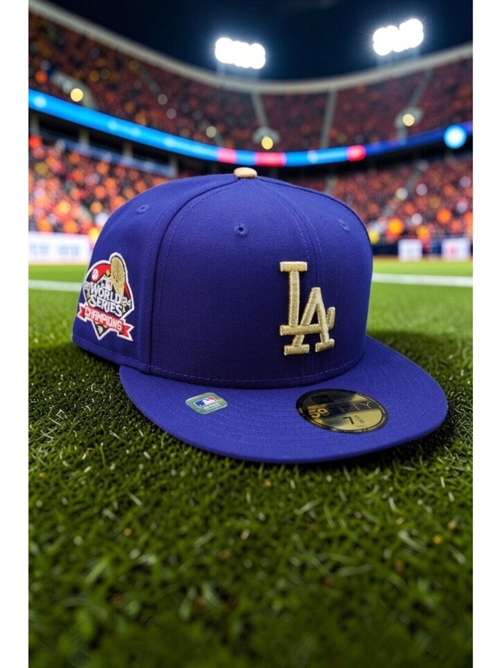 LOS ANGELES DODGERS New Era 59FIFTY Fitted Hat 7 5/8 Gold 2024 WS Champions NWT